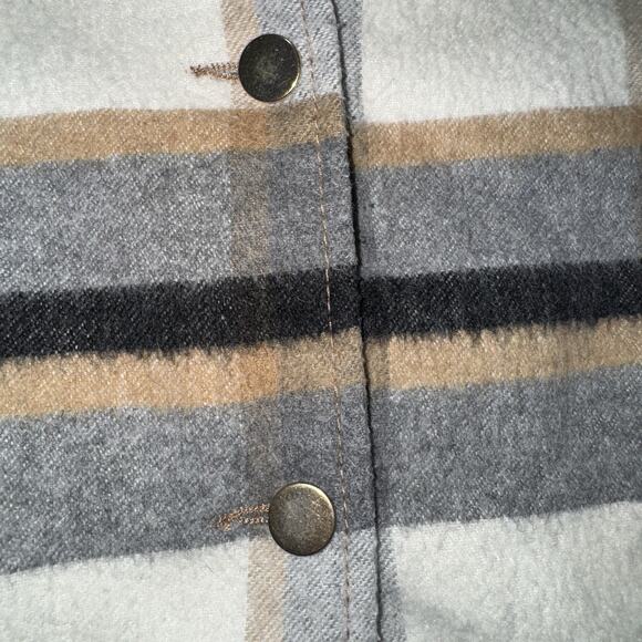 ZARA Womens M Shacket Shirt Jacket Plaid Oversized Button Down Fleece Fall Cozy - Picture 8 of 10